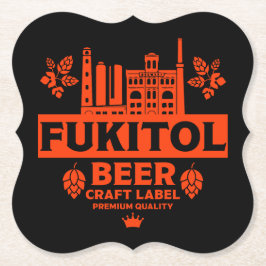 Novelty Funny Beer-etikett Underlägg Papper