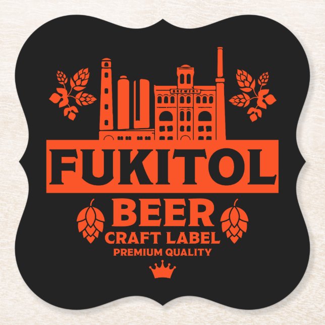 Novelty Funny Beer-etikett Underlägg Papper (Framsida)