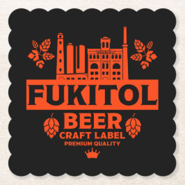 Novelty Funny Beer-etikett Underlägg Papper
