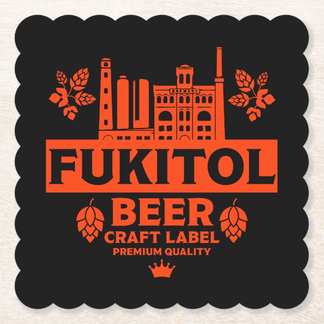 Novelty Funny Beer-etikett Underlägg Papper (Framsida)