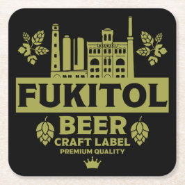 Novelty Funny Beer-etikett Underlägg Papper Kvadrat