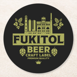 Novelty Funny Beer-etikett Underlägg Papper Rund