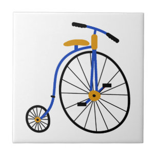 Novelty Gamle Fashioned Bike Blue Kakelplatta