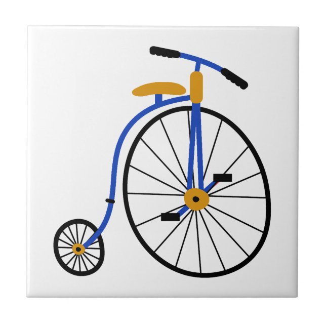 Novelty Gamle Fashioned Bike Blue Kakelplatta (Framsidan)