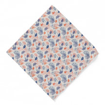 Novelty Ginkgo Navy Blue & Orange Mönster