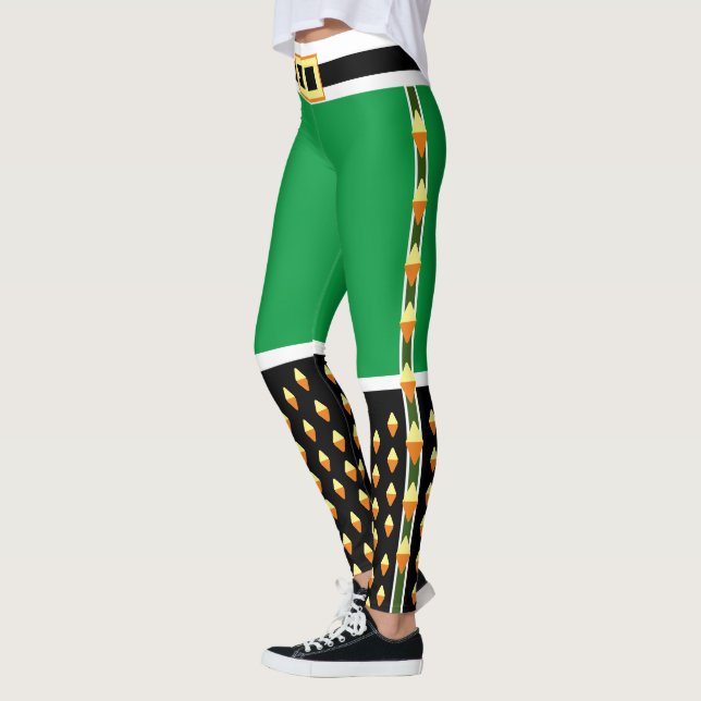 Novelty Grönt Elf jul Leksak Soldat Leggings (Vänster)