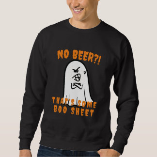 Novelty Halloween Beer Pun Creepy Arg Ghost Lång Ärmad Tröja
