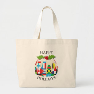 Novelty Julpudding VÄRLDS FLAGGOR Jumbo Tygkasse