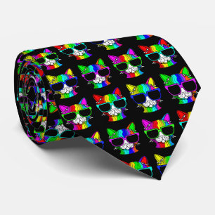 Novelty Mycket Coola Regnbåge Cat Mönster Slips