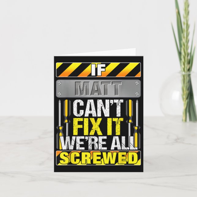 Novelty Namn citerar om Matt Cant Fix skulle fixa  Kort (Framsida)
