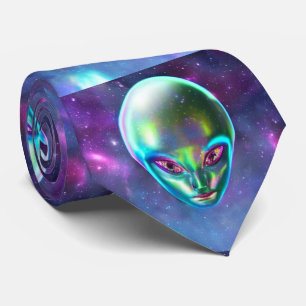 Novelty, ovanligt Alien Ansikte Slips