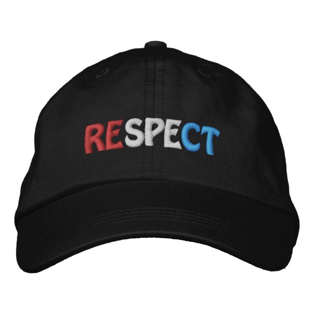 Novelty Patriotic Mode Golf Stil RESPECT Broderad Keps (Framsida)