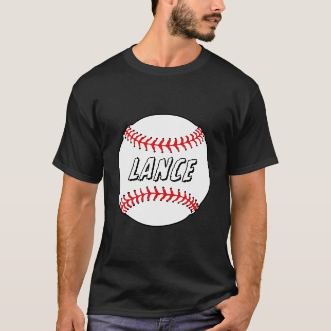 Novelty Personalized Name Lance Sports Celebration T Shirt (Framsida)