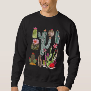 Novelty Retro Cactoid Opuntias Horticulture Herbal Lång Ärmad Tröja