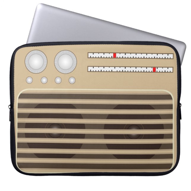 Novelty Retro Radio Effekt Laptop Fodral (Framsidan)