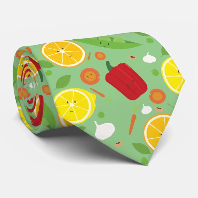 Novelty Roligt Mönster Vegetabiliska fruktlivsmede Slips (Rullad)