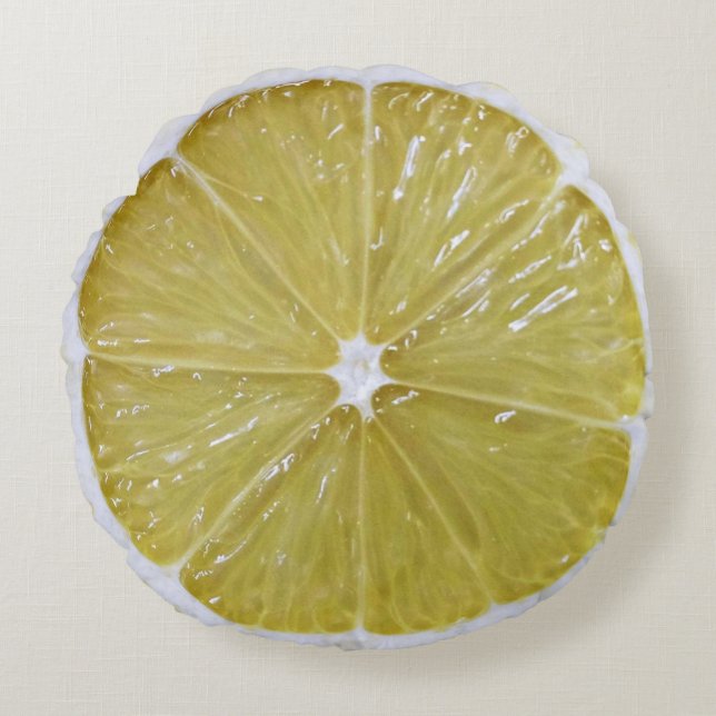 Novelty runt citronskiva rund kudde (Framsidan)