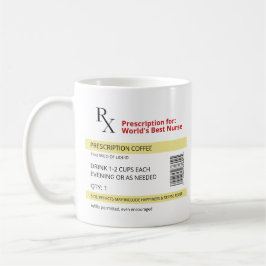 Novelty RX Coffee Mugg - Lustigt receptbelagt kaff