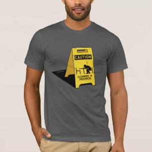 Novelty Sci-Fi varnar det våta golv undertecknar T-shirt