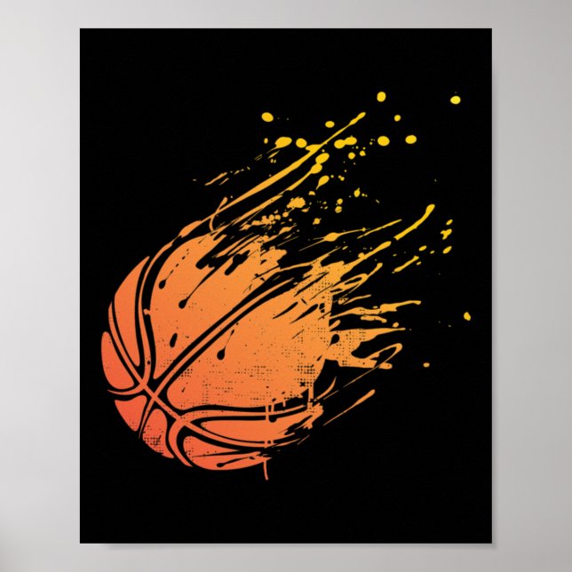 Novelty Silhouette Basketball Gift-grafik för ball Poster (Framsidan)