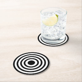 Novelty Svartvitt Bullseyes Circles Underlägg Papper Rund
