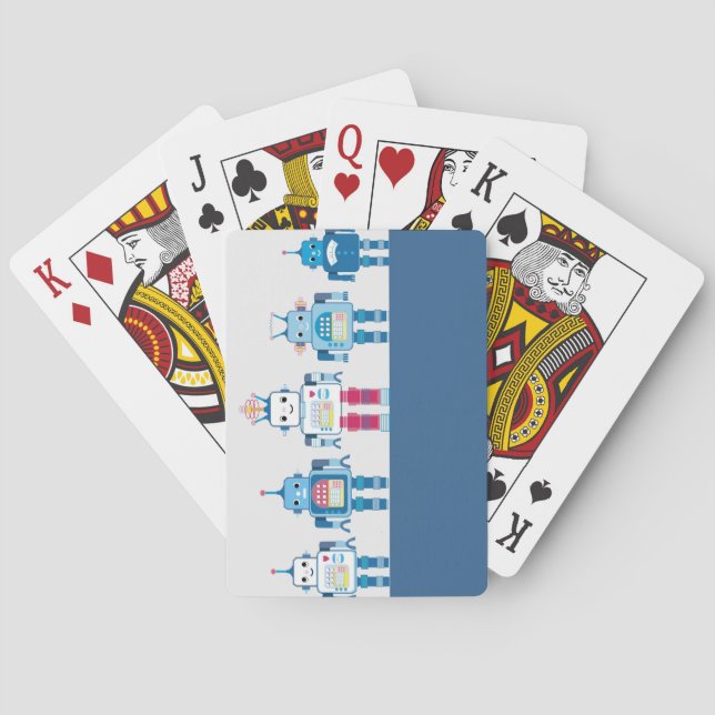 Noveltyer för coola Blue- och Red Robots- Spelkort (Baksidan)