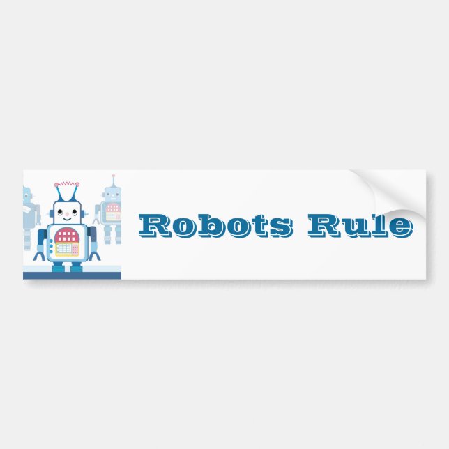 Noveltyer för coola Blue Robot Gifts Bildekal (Framsidan)