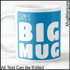 Noveltyn Big Mugg Mid Blue & White Roligt med eget Jumbo Mugg