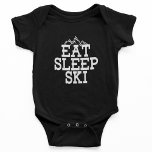 Noveltyn Eat Sföreliggande Ski Winter Sports T Shirt<br><div class="desc">Ät sömnskidkropp kostym i baby i vit modern typografi</div>
