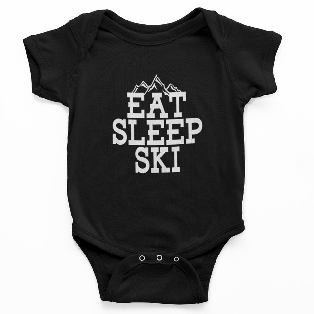 Noveltyn Eat Sföreliggande Ski Winter Sports T Shirt (Eat Sleep Ski Baby Bodysuit)