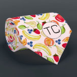 Noveltyn för blandad frukt i Mönster Initialer Slips<br><div class="desc">Den söta och färglösa frukten mönster skapades med hjälp av min handmålade orange för blandade medier, äpple, päron, kalk, blåbär, jordgubbar, persikor och bananillustrationer, och ger en snabb novelty för dem som inte tar livet eller deras strumpor för allvarligt! Den muterade bakgrunden till rosa ge är en något återkänsla. Anpassa...</div>