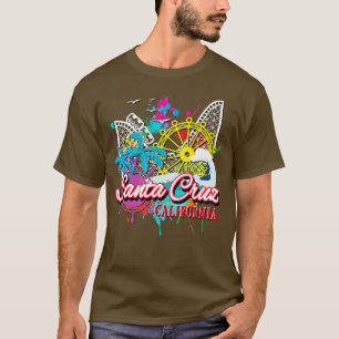 Noveltyn för Santa Cruz California Beach Amusement T Shirt
