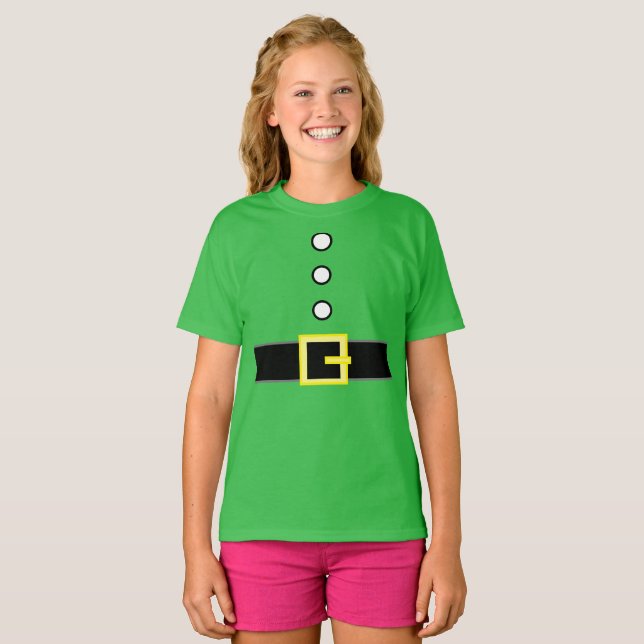 Noveltyn Jul SANTA:S ELF KOSTYM COSTUME T Shirt (Hel framsida)