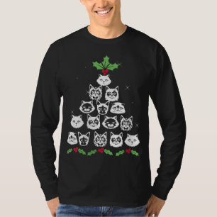Noveltyn Julafton Kattunge vid julklapp Träd Funny T Shirt
