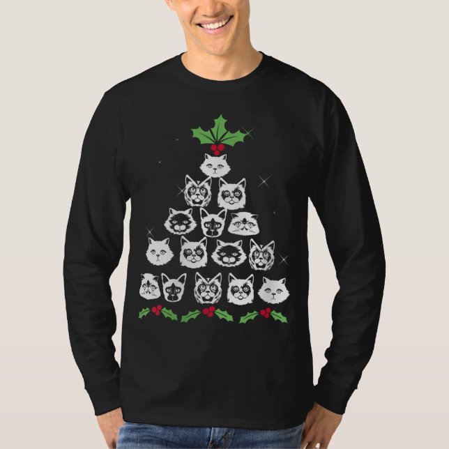 Noveltyn Julafton Kattunge vid julklapp Träd Funny T Shirt (Framsida)