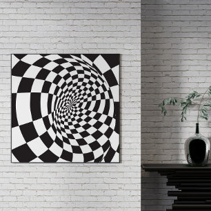 Noveltyn Modern optisk Illusion Black and White Poster