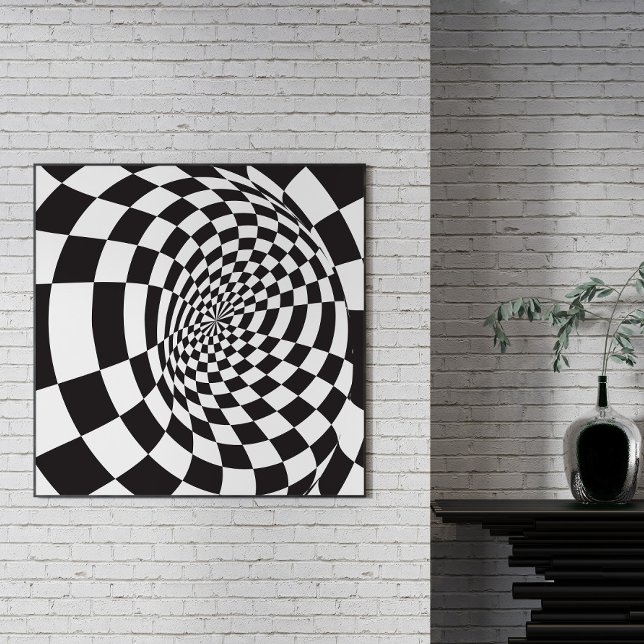 Noveltyn Modern optisk Illusion Black and White Poster (Black & white optical illusion makes the ideal decorative touch for any modern living area or office)