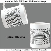 Noveltyn Optical Illusion Namn Mugg 114B Gömt text