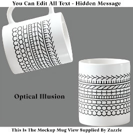 Noveltyn Optical Illusion Namn Mugg 114B Gömt text