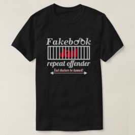 Noveltyn Parody Dk för Fakebook Jail Repeat Offend T Shirt