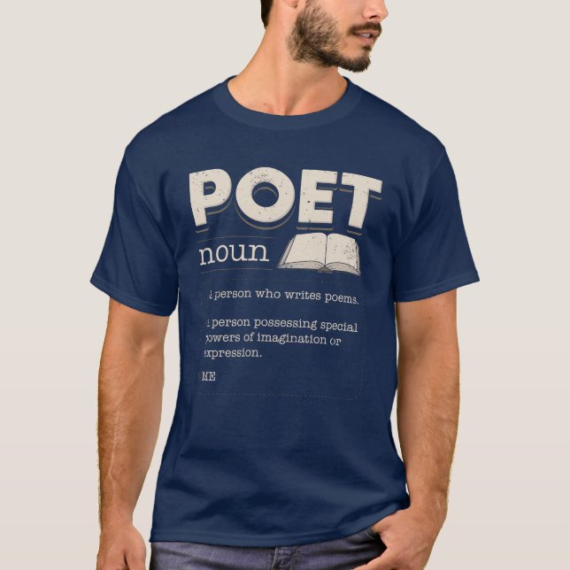 Noveltyn Poet Definition Funny Laureate T Shirt (Framsida)