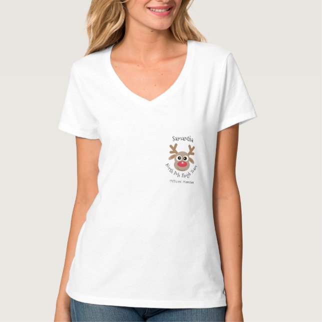 Noveltyn Reindeer för julgransleigh-teamet T Shirt (Framsida)