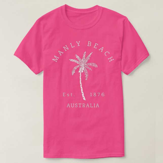 Noveltyn Retro Coola Manly Beach Australien Handfl T Shirt (Design framsida)