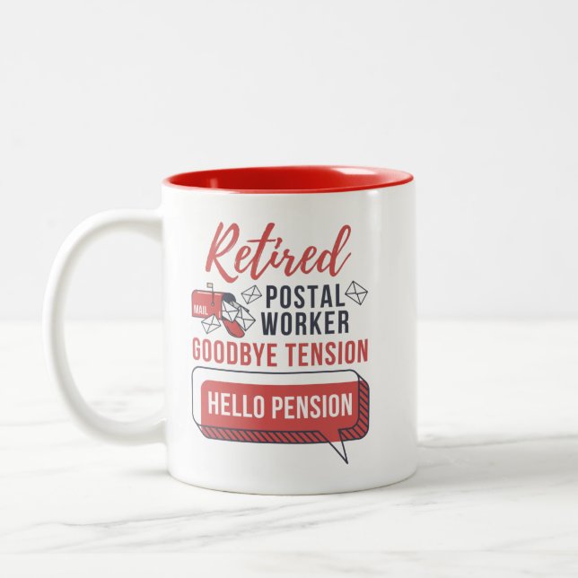 Noveltyn Retrött Postal Worker Pension Två-Tonad Mugg (Vänster)