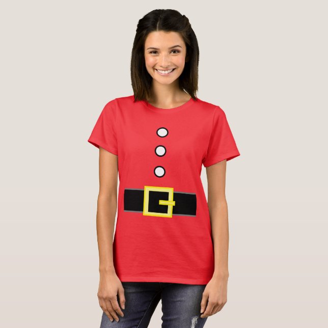 Noveltyn SANTA KOSTYM, damernas finaste jul T Shirt (Hel framsida)