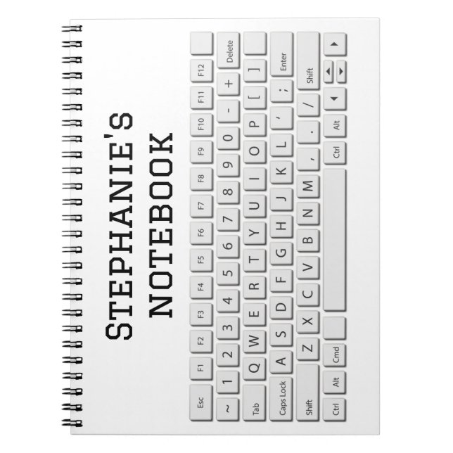 Noveltyn tangentbord QWERTY brev Anteckningsbok (Framsidan)