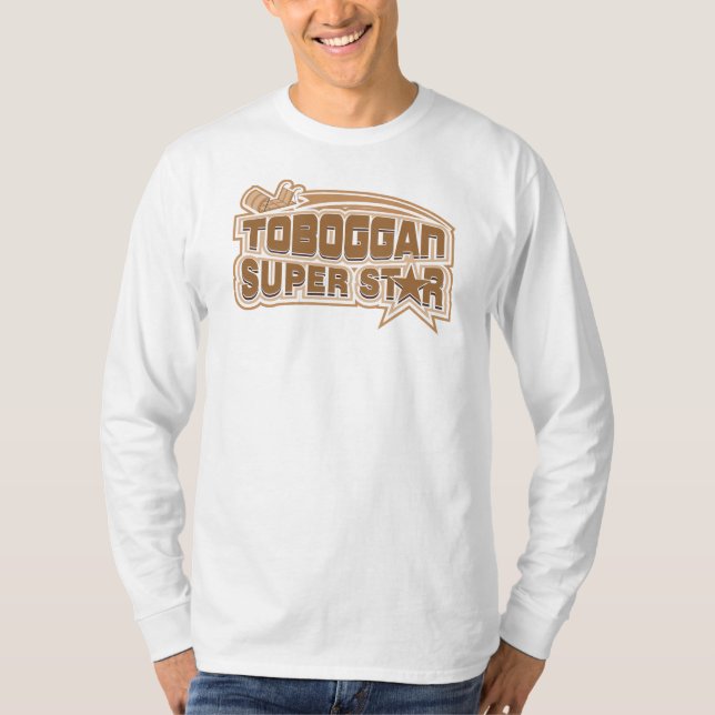 Noveltyn Toboggan Superstar Winter Sports T Shirt (Framsida)