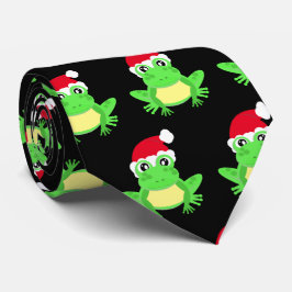 Noveltyn vid jul Black Frog Santa Hat Mönster Slips