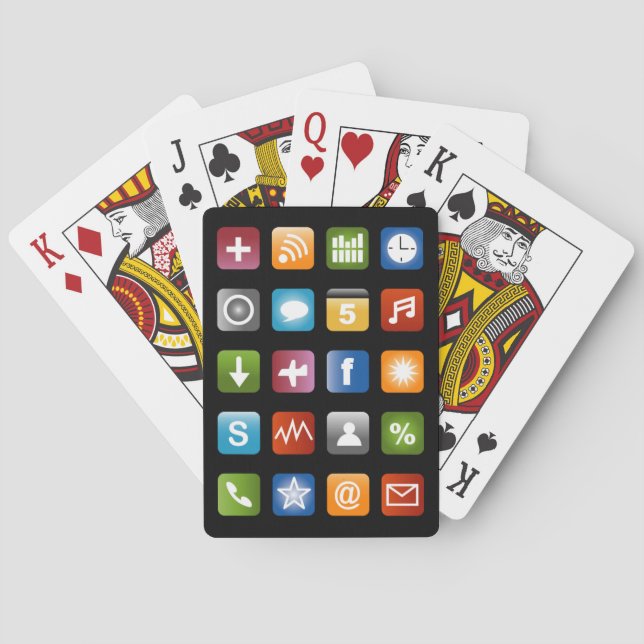 Noveltyns förfalskade smartphone-appar spelar kort kortlek (Baksidan)