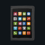 Noveltyns plånbok med vektorappsikongrafik<br><div class="desc">Novelty med vektorappsikongrafik. Smartphone-/ipad-datordesign för skärm. Geeky presentidé om för manar kvinnor och barn.</div>